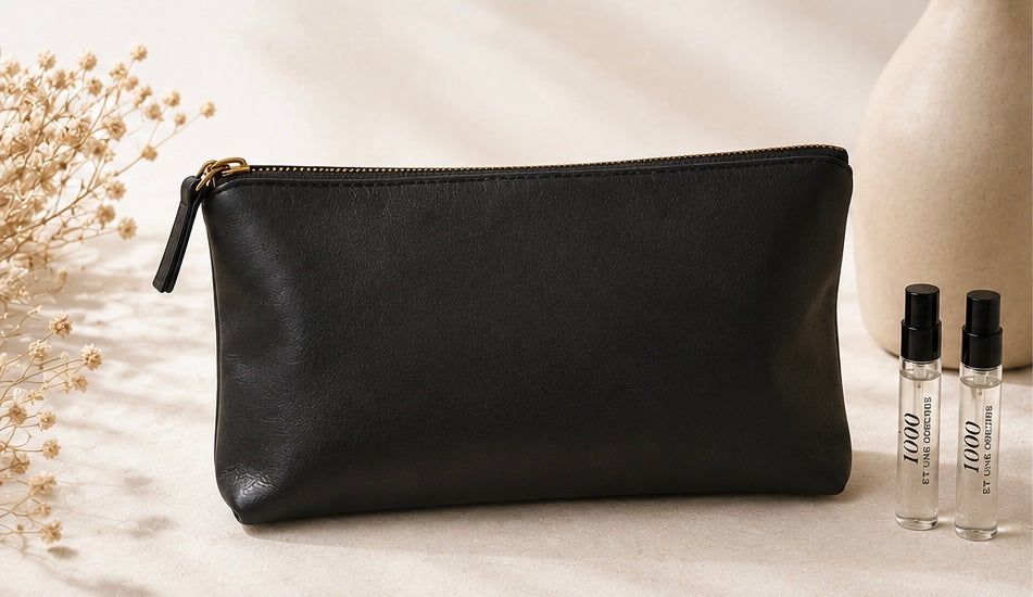 Pochette pour échantillons de parfum en cuir premium